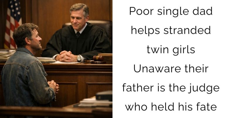 Poor single dad helps stranded twin girls – Unaware their father is the judge who held his fate