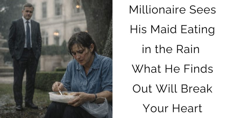 Millionaire Sees His Maid Eating in the Rain — What He Finds Out Will Break Your Heart