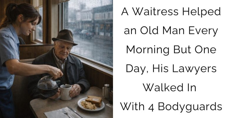 A Waitress Helped an Old Man Every Morning – But One Day, His Lawyers Walked In With 4 Bodyguards