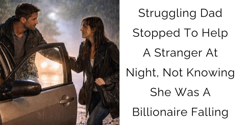 Struggling Dad Stopped To Help A Stranger At Night, Not Knowing She Was A Billionaire Falling