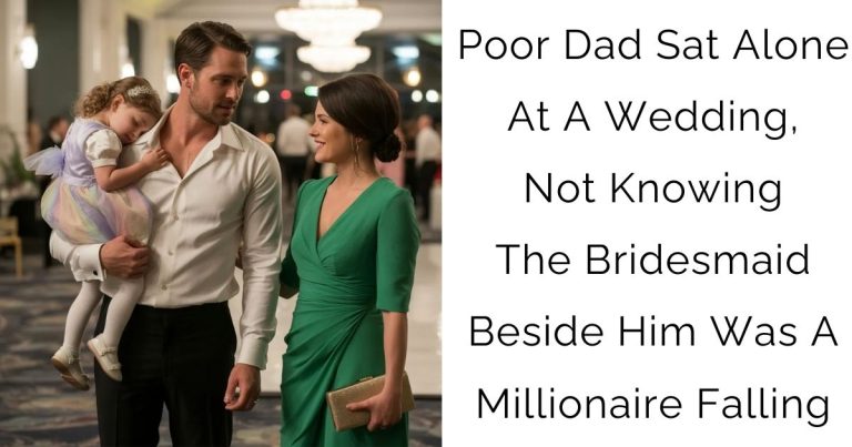 Poor Dad Sat Alone At A Wedding, Not Knowing The Bridesmaid Beside Him Was A Millionaire Falling