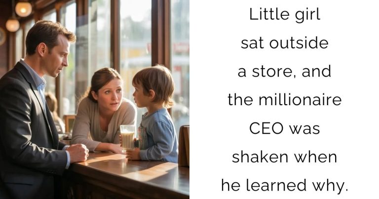 Little girl sat outside a store, and the millionaire CEO was shaken when he learned why.