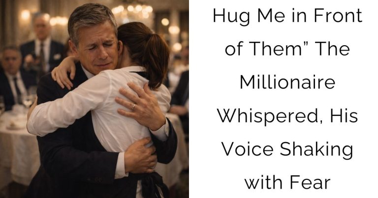 Hug Me in Front of Them” – The Millionaire Whispered, His Voice Shaking with Fear