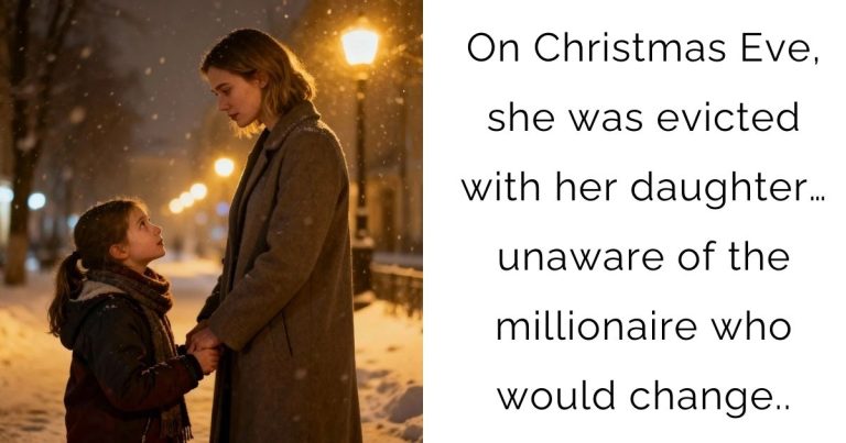 On Christmas Eve, she was evicted with her daughter… unaware of the millionaire who would change..