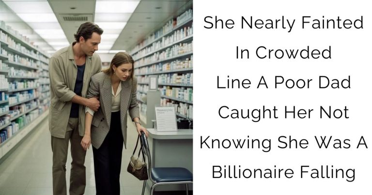 She Nearly Fainted In Crowded Line, A Poor Dad Caught Her Not Knowing She Was A Billionaire Falling