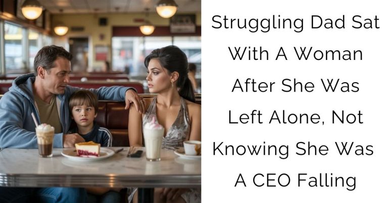 Struggling Dad Sat With A Woman After She Was Left Alone, Not Knowing She Was A CEO Falling