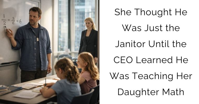She Thought He Was Just the Janitor — Until the CEO Learned He Was Teaching Her Daughter Math