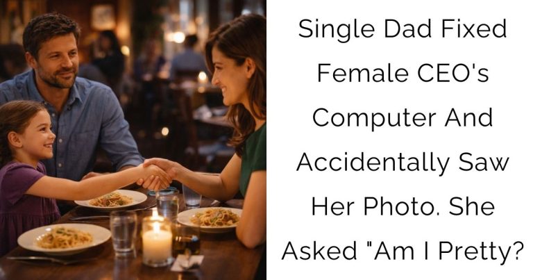 Single Dad Fixed Female CEO’s Computer And Accidentally Saw Her Photo. She Asked “Am I Pretty?