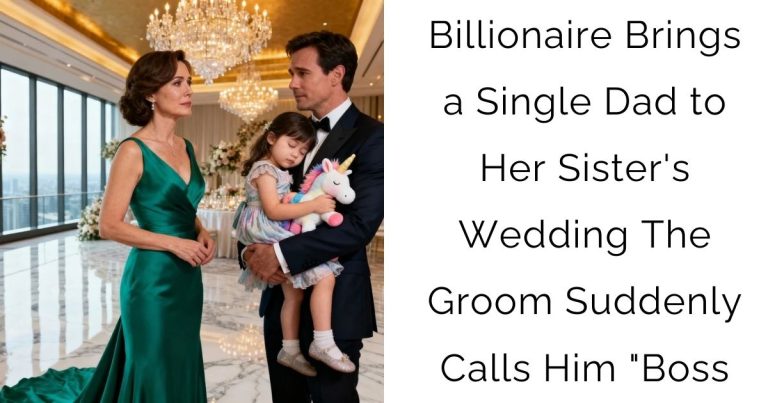 Billionaire Brings a Single Dad to Her Sister’s Wedding — The Groom Suddenly Calls Him “Boss
