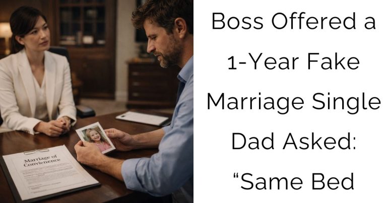 Boss Offered a 1-Year Fake Marriage—Single Dad Asked: “Same Bed
