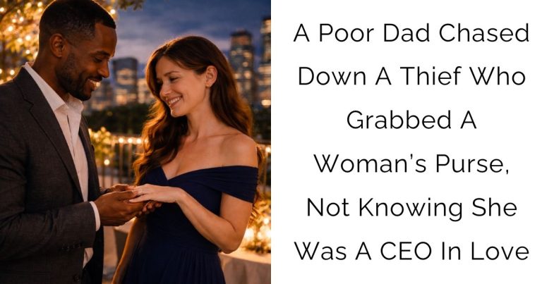 A Poor Dad Chased Down A Thief Who Grabbed A Woman’s Purse, Not Knowing She Was A CEO In Love