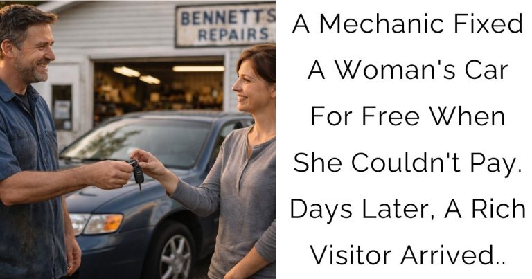 A Mechanic Fixed A Woman’s Car For Free When She Couldn’t Pay. Days Later, A Rich Visitor Arrived..