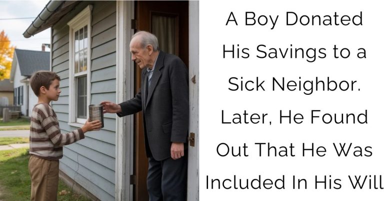 A Boy Donated His Savings to a Sick Neighbor. Later, He Found Out That He Was Included In His Will
