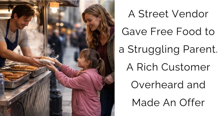 A Street Vendor Gave Free Food to a Struggling Parent. A Rich Customer Overheard and Made An Offer