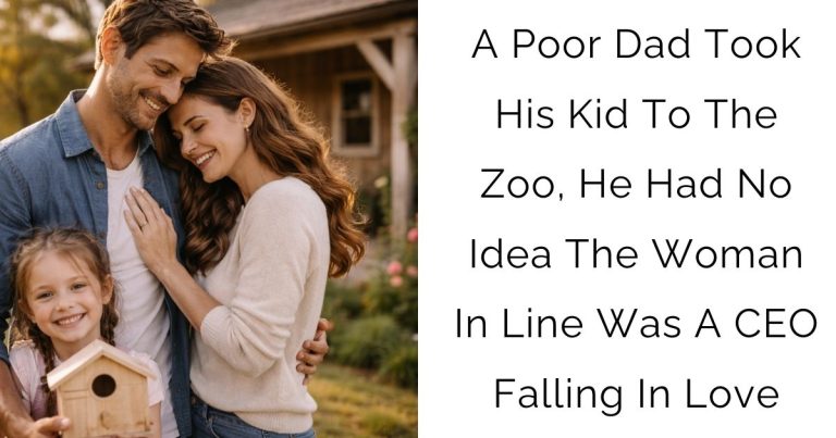 A Poor Dad Took His Kid To The Zoo, He Had No Idea The Woman In Line Was A CEO Falling In Love