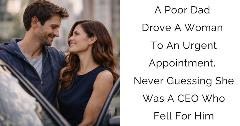 A Poor Dad Drove A Woman To An Urgent Appointment, Never Guessing She Was A CEO Who Fell For Him