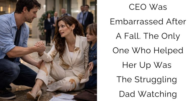 CEO Was Embarrassed After A Fall. The Only One Who Helped Her Up Was The Struggling Dad Watching