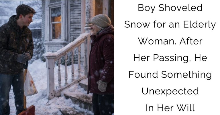 Boy Shoveled Snow for an Elderly Woman. After Her Passing, He Found Something Unexpected In Her Will
