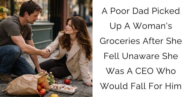 A Poor Dad Picked Up A Woman’s Groceries After She Fell—Unaware She Was A CEO Who Would Fall For Him