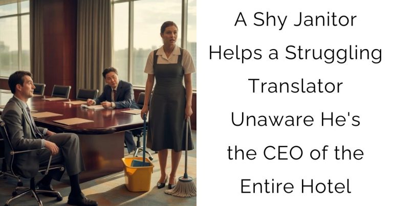 A Shy Janitor Helps a Struggling Translator—Unaware He’s the CEO of the Entire Hotel