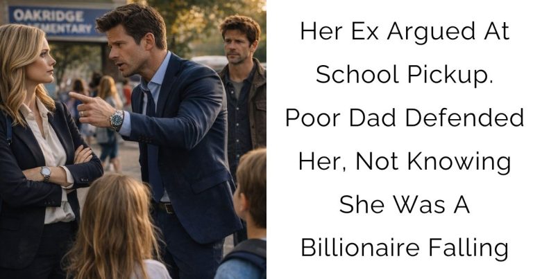 Her Ex Argued At School Pickup. Poor Dad Defended Her, Not Knowing She Was A Billionaire Falling