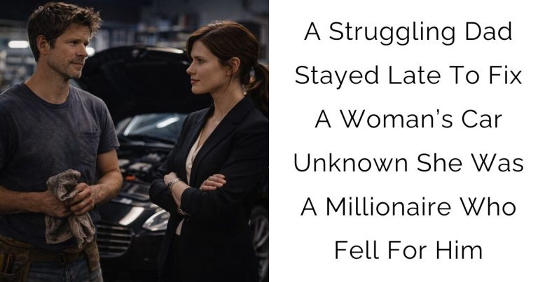 A Struggling Dad Stayed Late To Fix A Woman’s Car—Unknown She Was A Millionaire Who Fell For Him