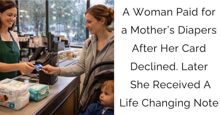 A Woman Paid for a Mother’s Diapers After Her Card Declined. Later She Received A Life-Changing Note