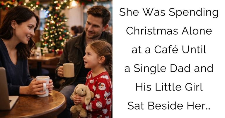 She Was Spending Christmas Alone at a Café—Until a Single Dad and His Little Girl Sat Beside Her…