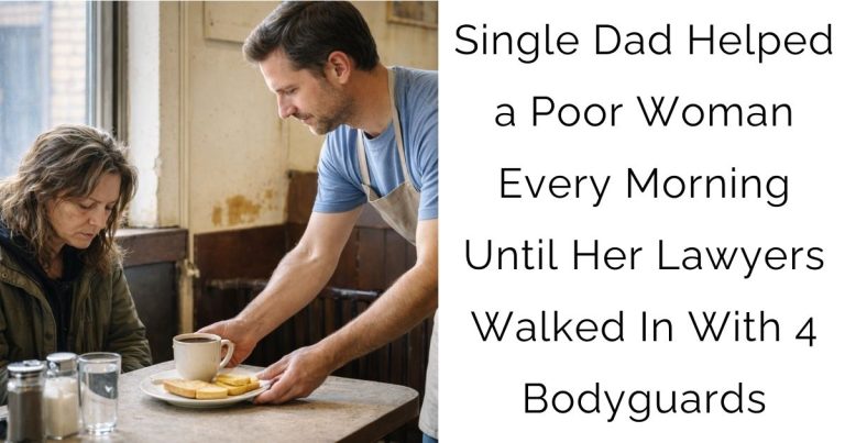 Single Dad Helped a Poor Woman Every Morning — Until Her Lawyers Walked In With 4 Bodyguards