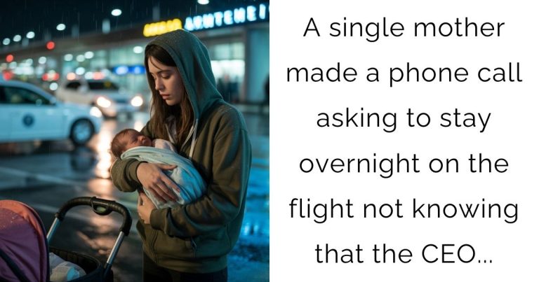 A single mother made a phone call asking to stay overnight on the flight–not knowing that the CEO…