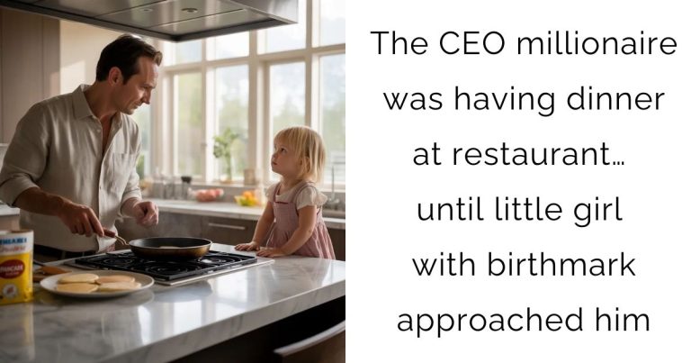 The CEO millionaire was having dinner at restaurant… until little girl with birthmark approached him