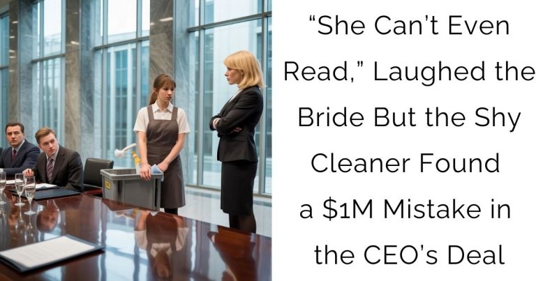 “She Can’t Even Read,” Laughed the Bride — But the Shy Cleaner Found a $1M Mistake in the CEO’s Deal