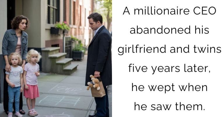 A millionaire CEO abandoned his girlfriend and twins—five years later, he wept when he saw them.