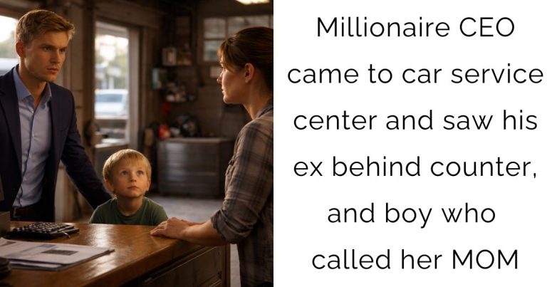 Millionaire CEO came to car service center and saw his ex behind counter, and boy who called her MOM