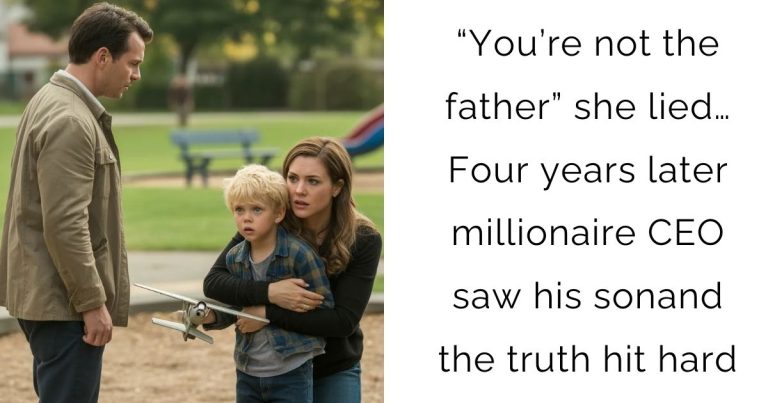 “You’re not the father” she lied…Four years later millionaire CEO saw his son—and the truth hit hard