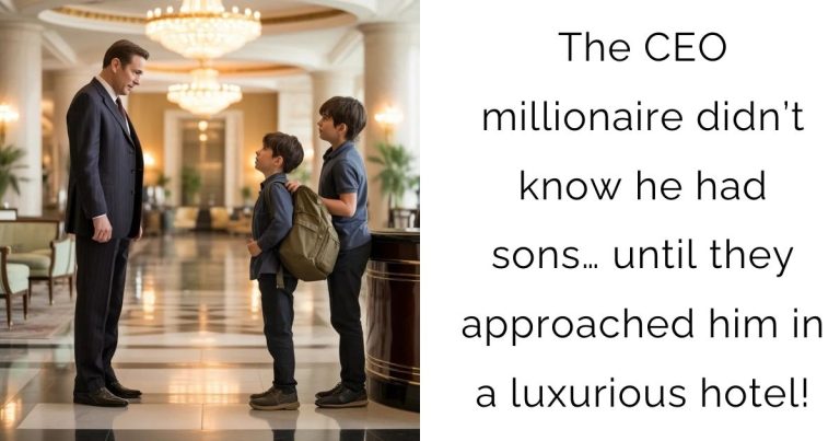 The CEO millionaire didn’t know he had sons… until they approached him in a luxurious hotel!