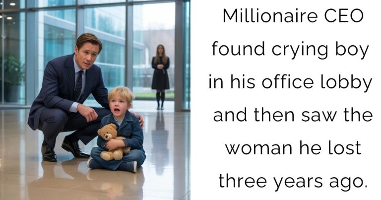 Millionaire CEO found crying boy in his office lobby—and then saw the woman he lost three years ago.