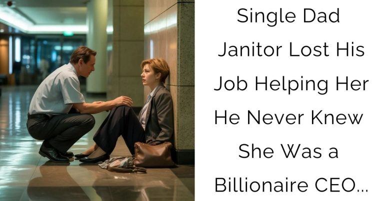 Single Dad Janitor Lost His Job Helping Her — He Never Knew She Was a Billionaire CEO…
