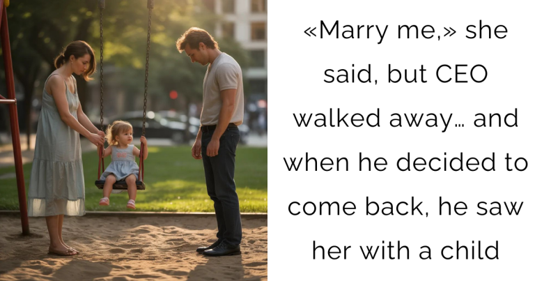 «Marry me,» she said, but CEO walked away… and when he decided to come back, he saw her with a child