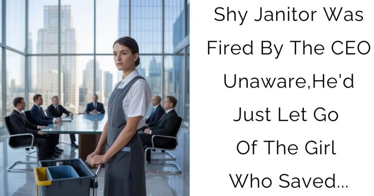 Shy Janitor Was Fired By The CEO—Unaware, He’d Just Let Go Of The Girl Who Saved…