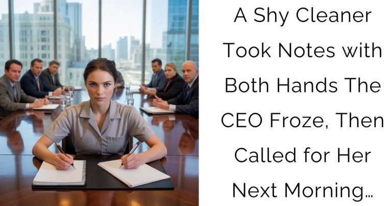 A Shy Cleaner Took Notes with Both Hands—The CEO Froze, Then Called for Her Next Morning…