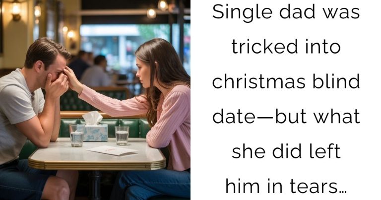 Single dad was tricked into christmas blind date—but what she did left him in tears…