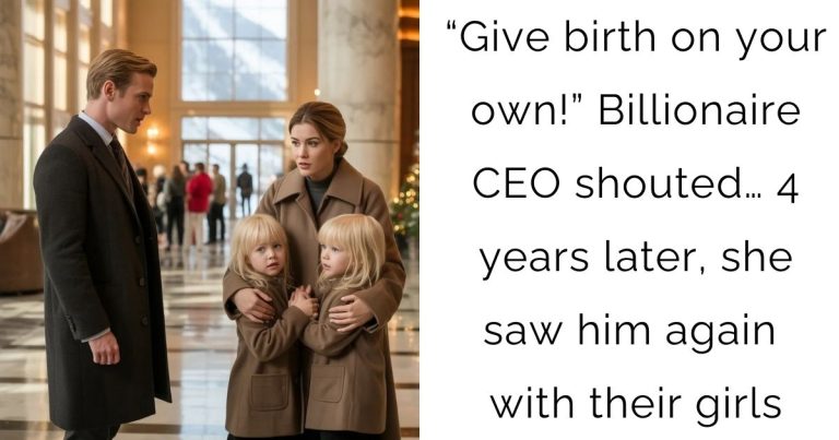 “Give birth on your own!” Billionaire CEO shouted… 4 years later, she saw him again—with their girls