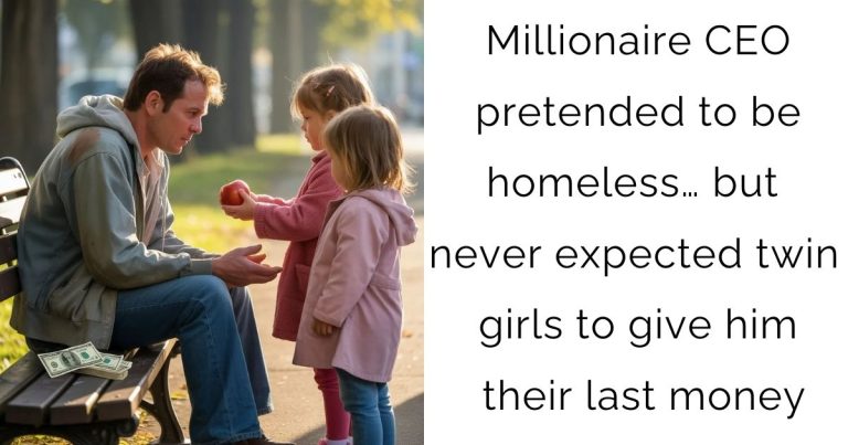Millionaire CEO pretended to be homeless… but never expected twin girls to give him their last money