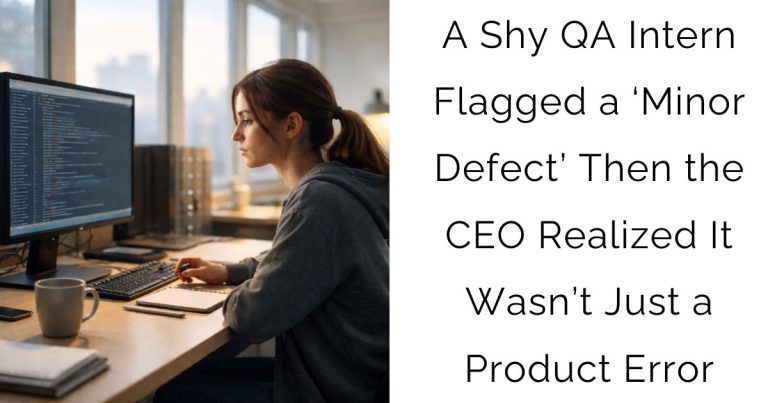 A Shy QA Intern Flagged a ‘Minor Defect’—Then the CEO Realized It Wasn’t Just a Product Error