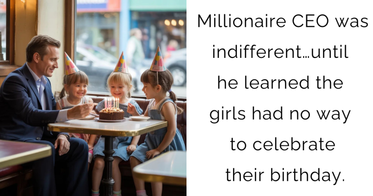 Millionaire CEO was indifferent… until he learned the girls had no way to celebrate their birthday.
