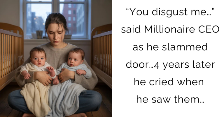 “You disgust me…” said Millionaire CEO as he slammed door…4 years later he cried when he saw them…