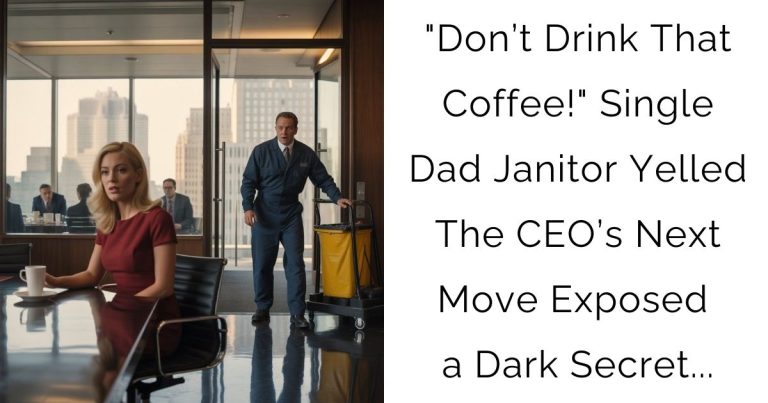 “Don’t Drink That Coffee!” Single Dad Janitor Yelled — The CEO’s Next Move Exposed a Dark Secret…