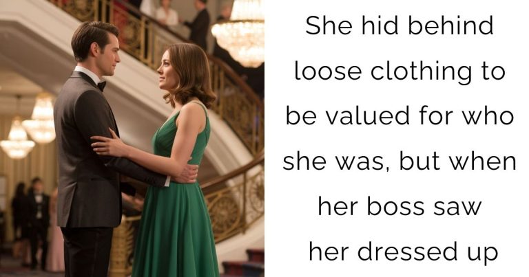 She hid behind loose clothing to be valued for who she was, but when her boss saw her dressed up