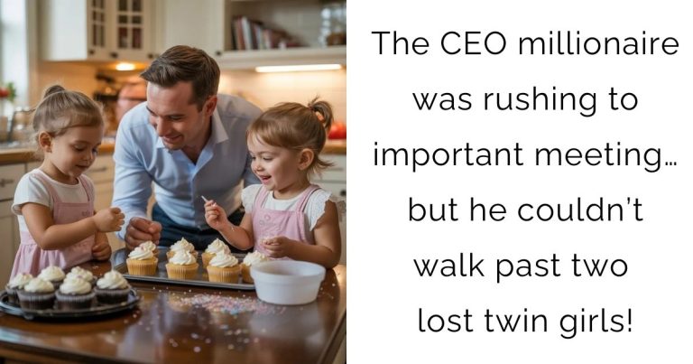 The CEO millionaire was rushing to important meeting… but he couldn’t walk past two lost twin girls!
